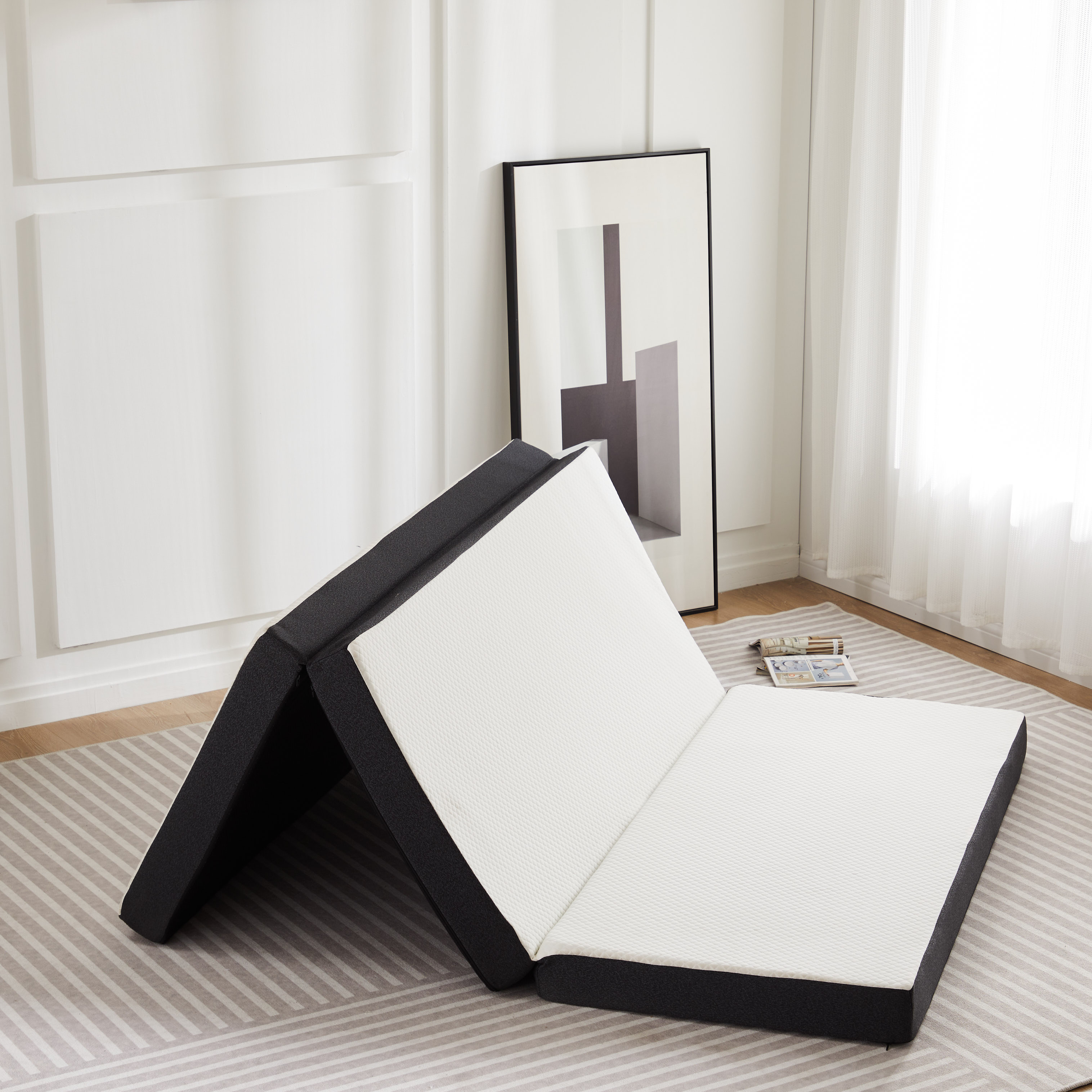 Mattress Pad Topper - JHK Three Fold Portable Floor Bed,Certified