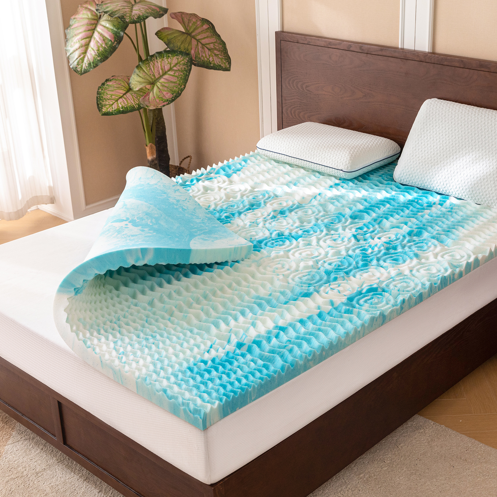Mattress Pad Topper - Hcore Mattress Topper, 5-Zone Memory Foam