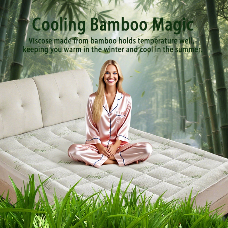 Queen Size Bamboo Viscose Matt - Mattress Pad Topper บทวิจารณ์และราคา