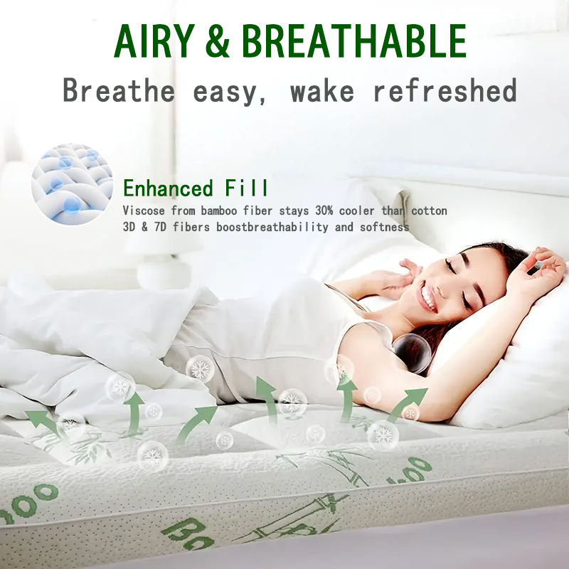Queen Size Bamboo Viscose Matt - Mattress Pad Topper บทวิจารณ์และราคา