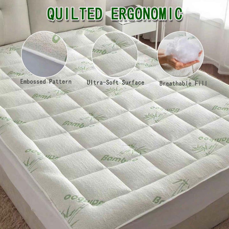 Queen Size Bamboo Viscose Matt - Mattress Pad Topper บทวิจารณ์และราคา