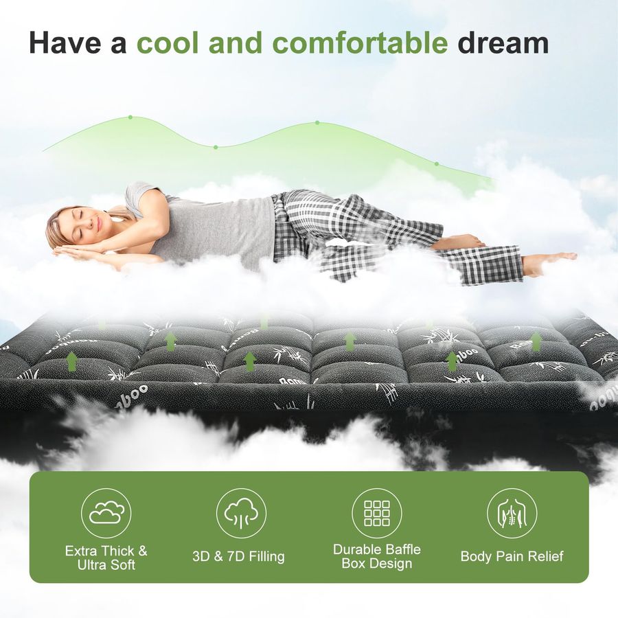 Queen Size Mattress Topper Vis - Mattress Pad Topper บทวิจารณ์และราคา