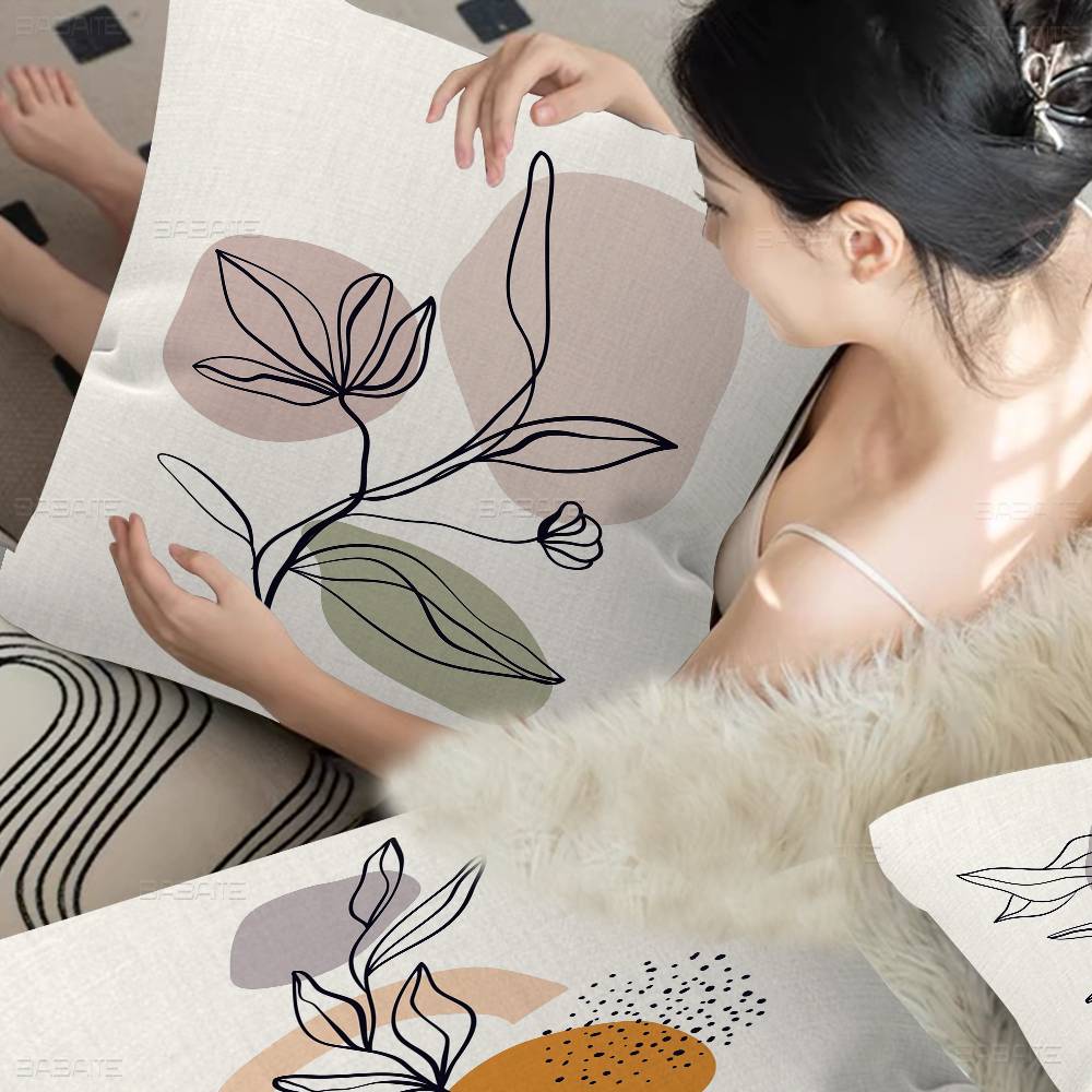 Minimalist Abstract Line Art P - Home Textiles And Furnishing บทวิจารณ์และราคา