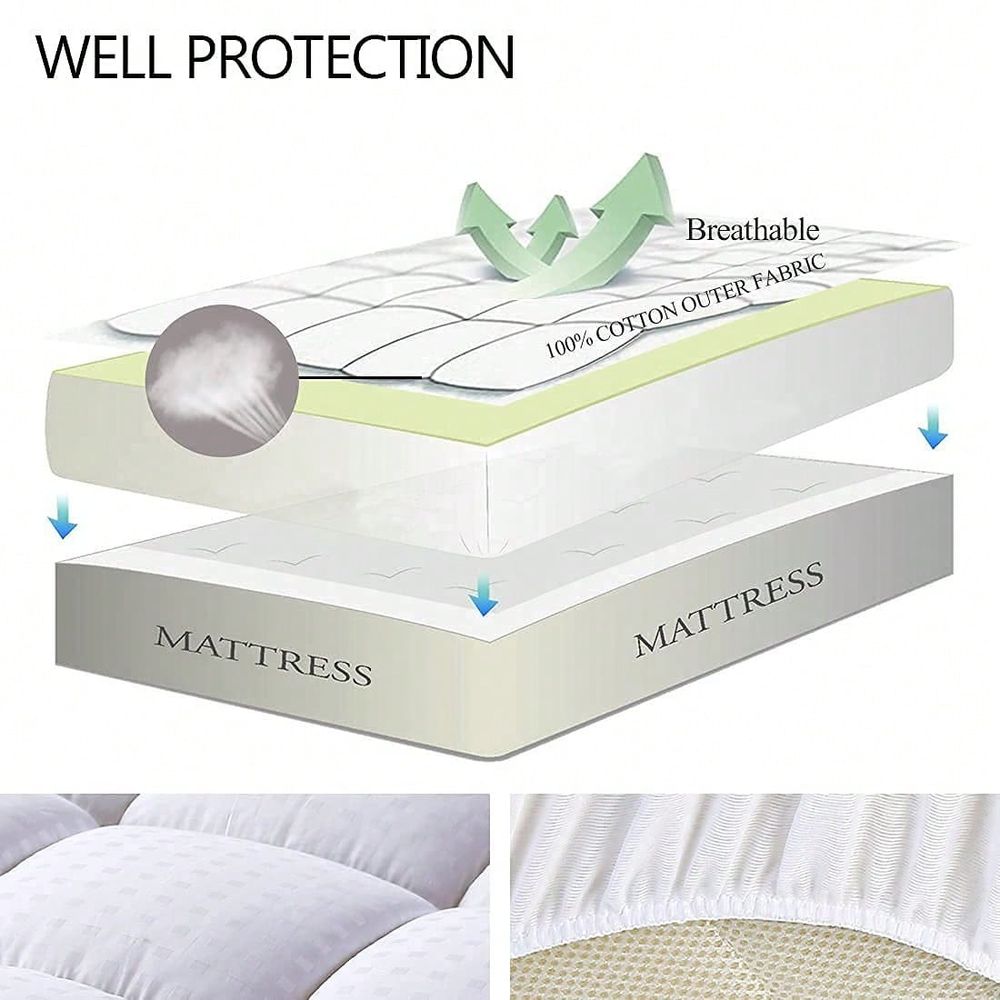 Full Size Mattress Pad Pillow  - Mattress Pad Topper บทวิจารณ์และราคา