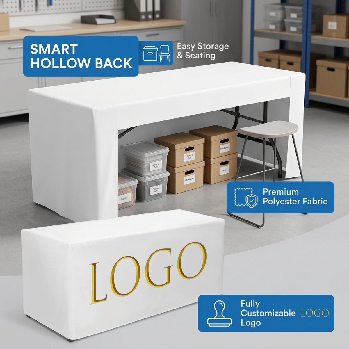Custom White Tablecloth with G - Home Textiles Exhibition บทวิจารณ์และราคา