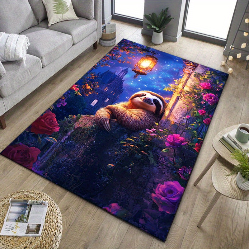 Charming Sloth and Roses Area  - Home Textiles And Furnishing บทวิจารณ์และราคา