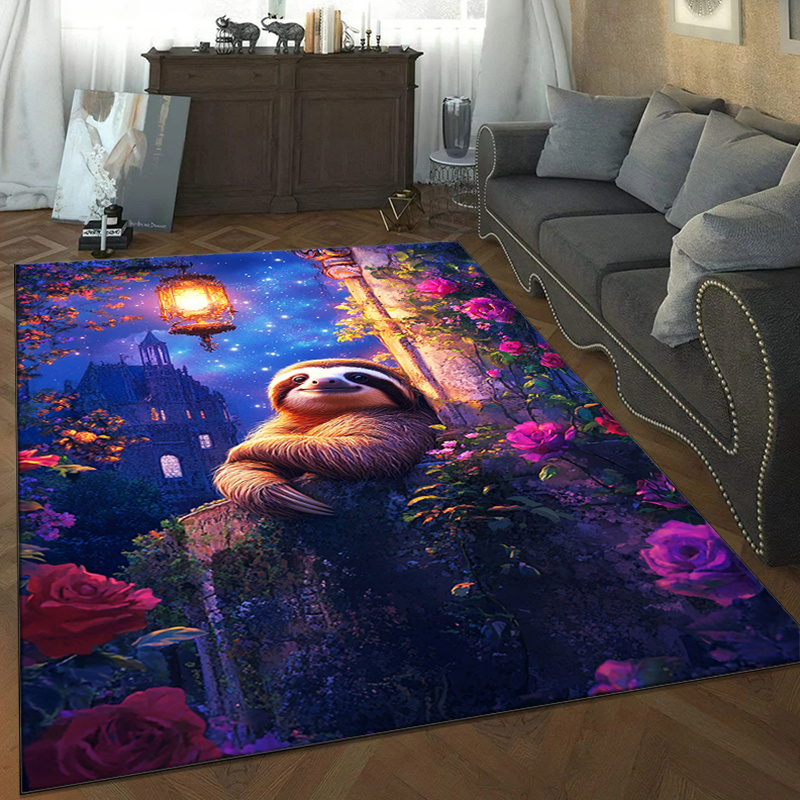 Charming Sloth and Roses Area  - Home Textiles And Furnishing บทวิจารณ์และราคา