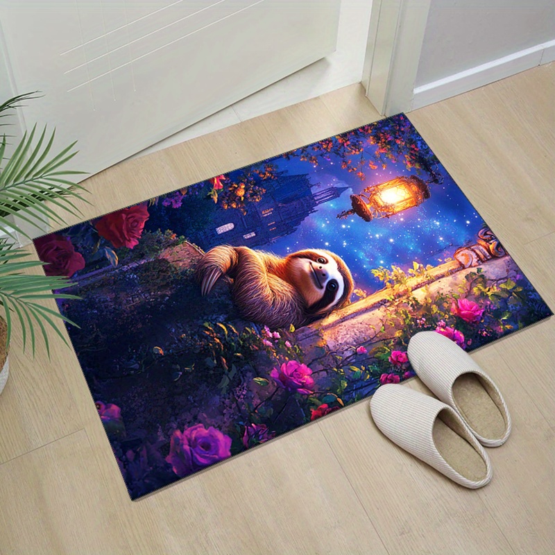 Charming Sloth and Roses Area  - Home Textiles And Furnishing บทวิจารณ์และราคา