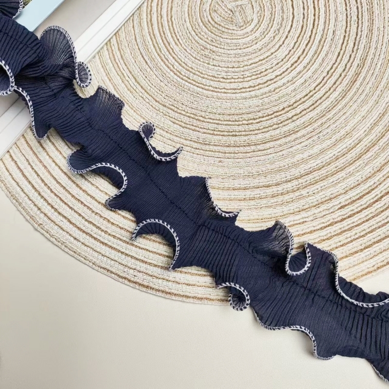 Dark blue Chiffon center Pleat - Home Textiles Factory บทวิจารณ์และราคา